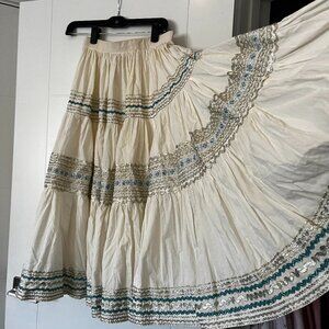 Vintage Southwestern Patio Circle Skirt, XS